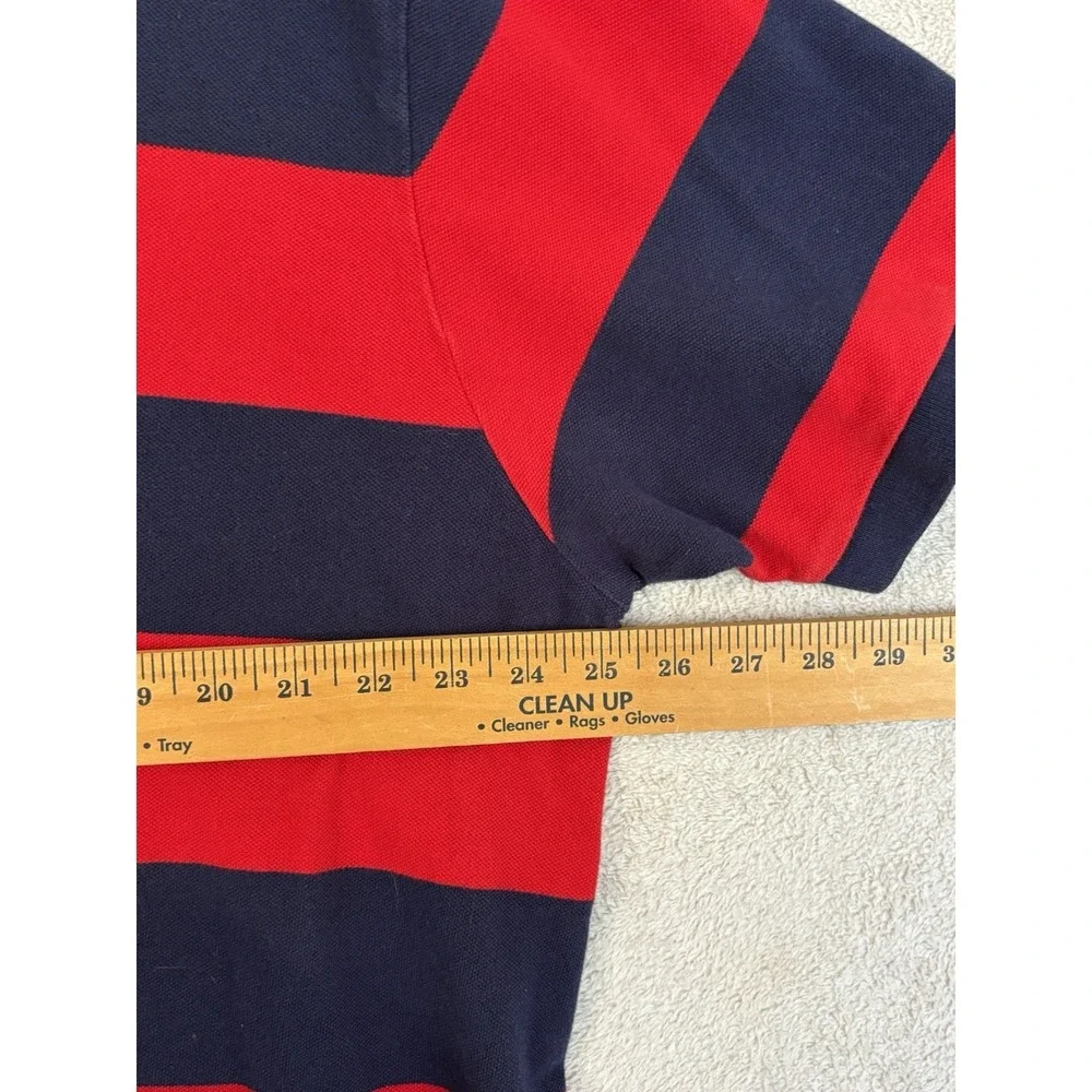 Polo Ralph Lauren Men's 2XB Red Navy Stripe Polo Shirt Big Cotton Pony Logo 0795